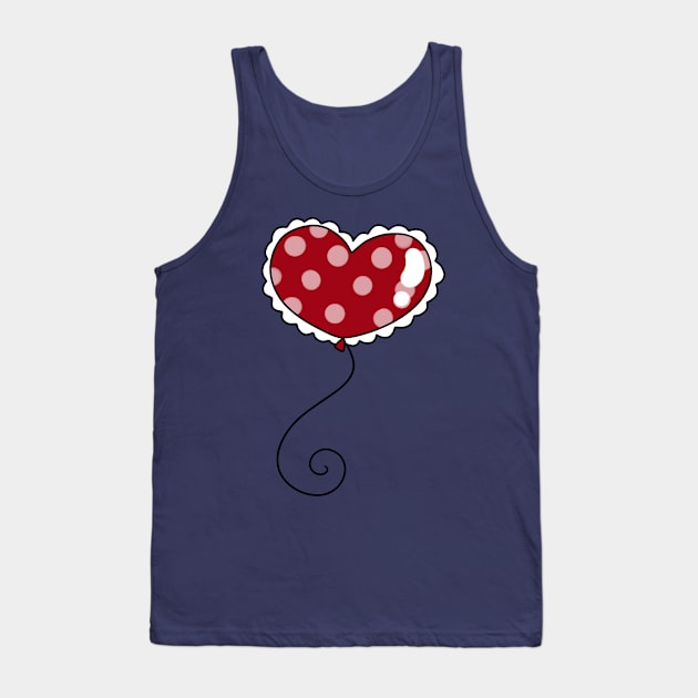 Polk-a-dot Heart Balloon Tank Top by saradaboru